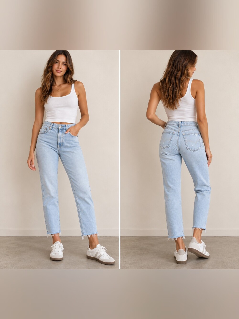 Abercrombie & Fitch High Rise Mom Jeans Light Wash Raw Hem Size 28